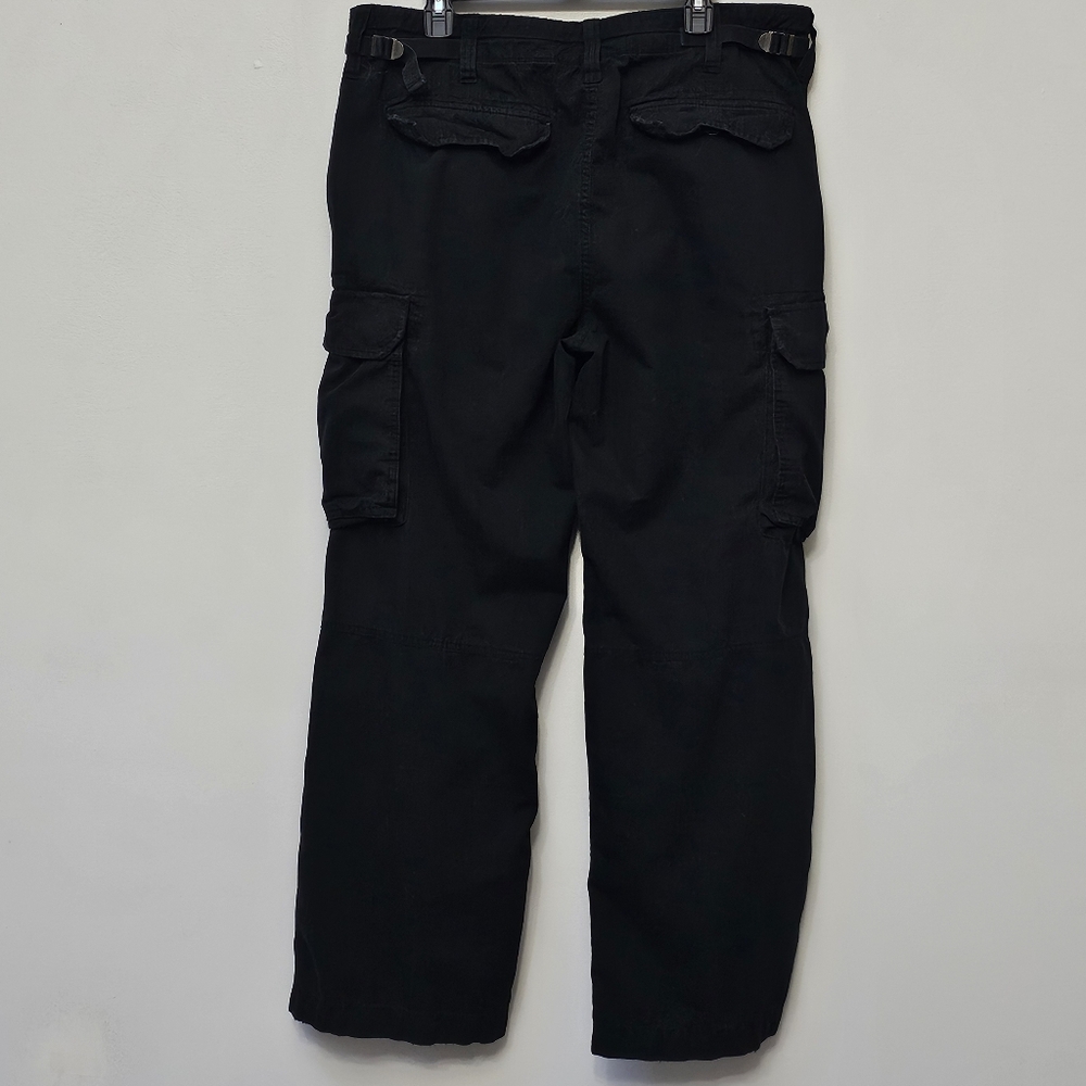 Polo Ralph Lauren Vintage Mens Black RipStop Cargo Military Surplus Baggy Pants - Picture 10 of 14